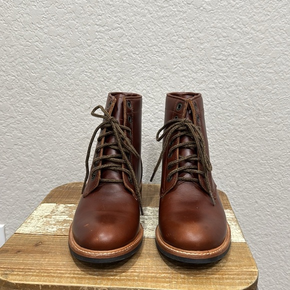 Nisolo Amalia Leather Combat Boots Brandy Size 6.5 - Picture 4 of 8